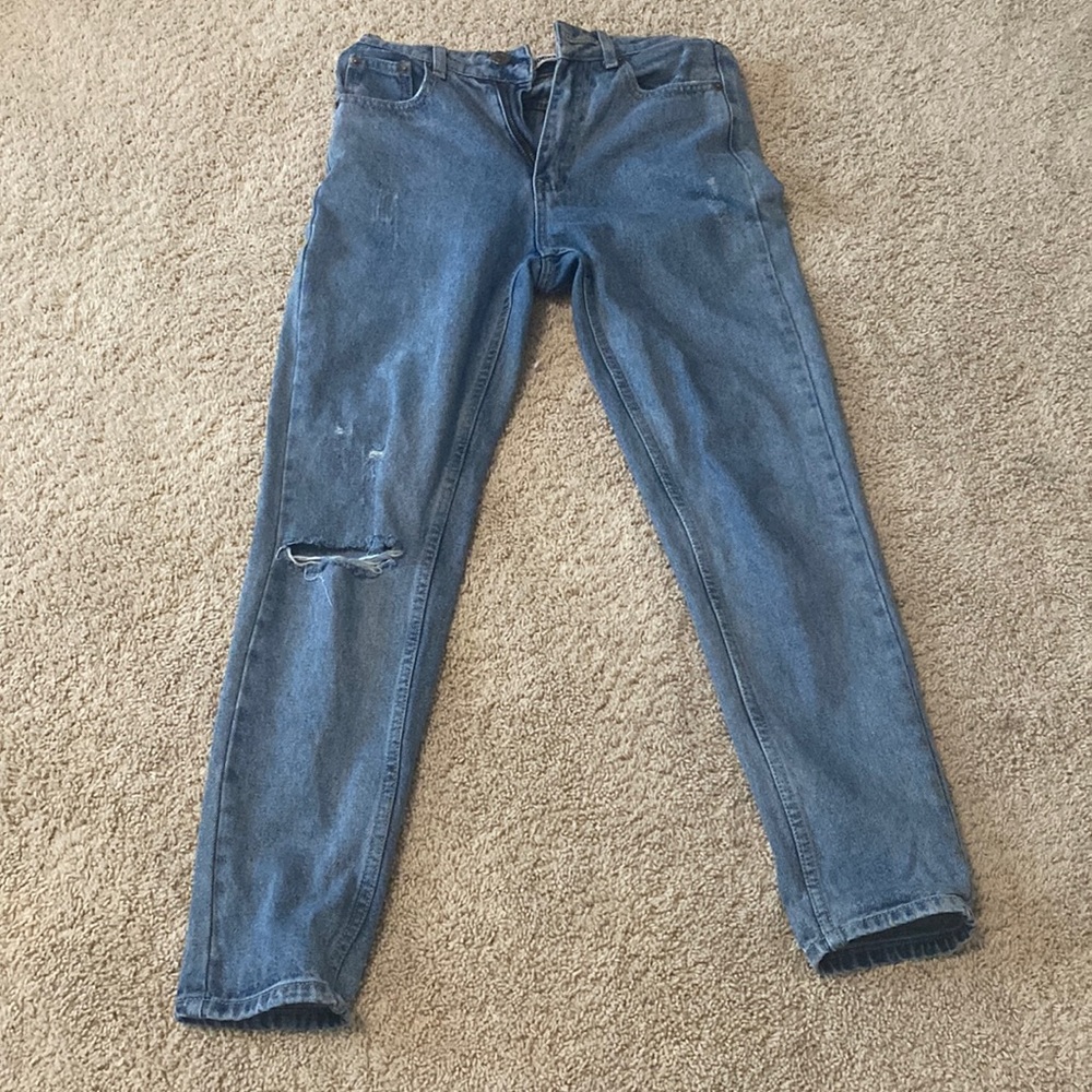 Blue denim jeans